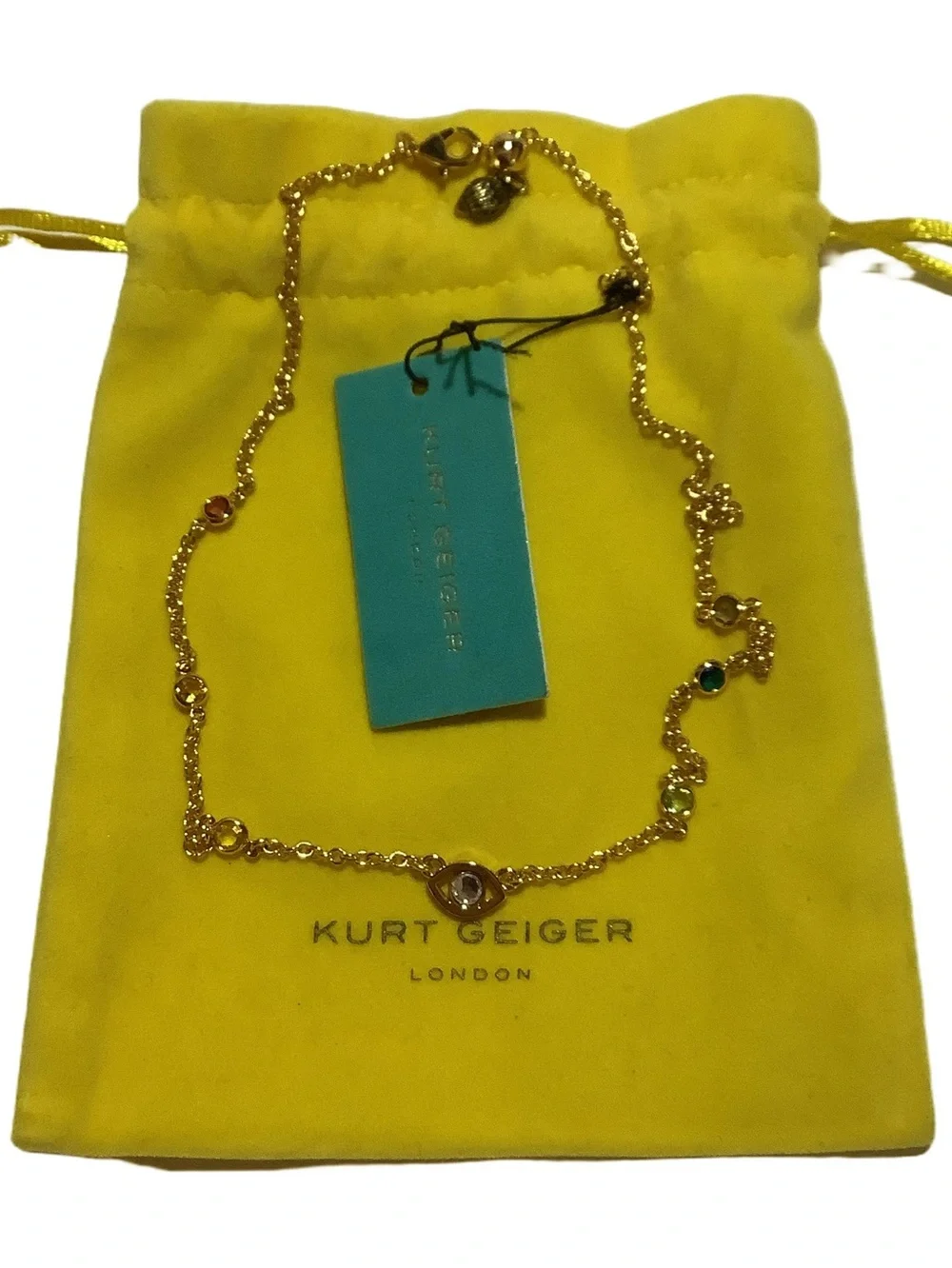 Kurt Geiger London Evil Eye Station Necklace New